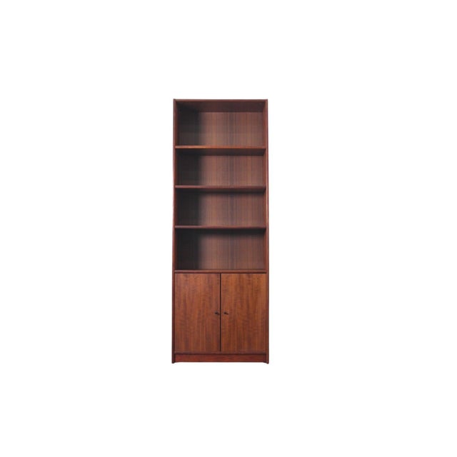 Mid 20th Century Narrow + Tall Danish Teak Bookcase With Lower Doors For Sale In San Francisco - Image 6 of 7