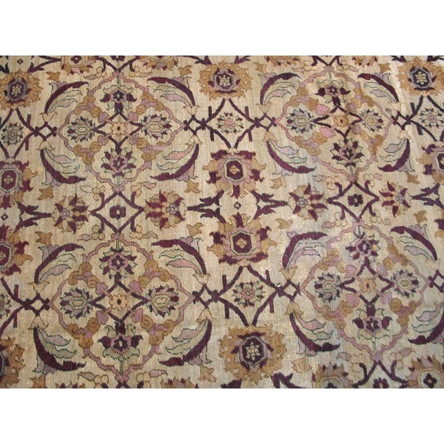 Late 19th Century 1890s Tan Sand Antique Herati N. Indian Amritsar Rug 10'10" X 17'10" Handknotted Wool Carpet For Sale - Image 5 of 8