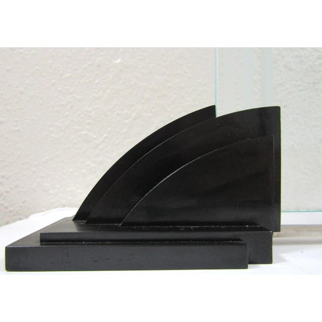 Ato French Art Deco 1930s Leon Hatot Glass and Bakelite Table Clock For Sale - Image 4 of 13