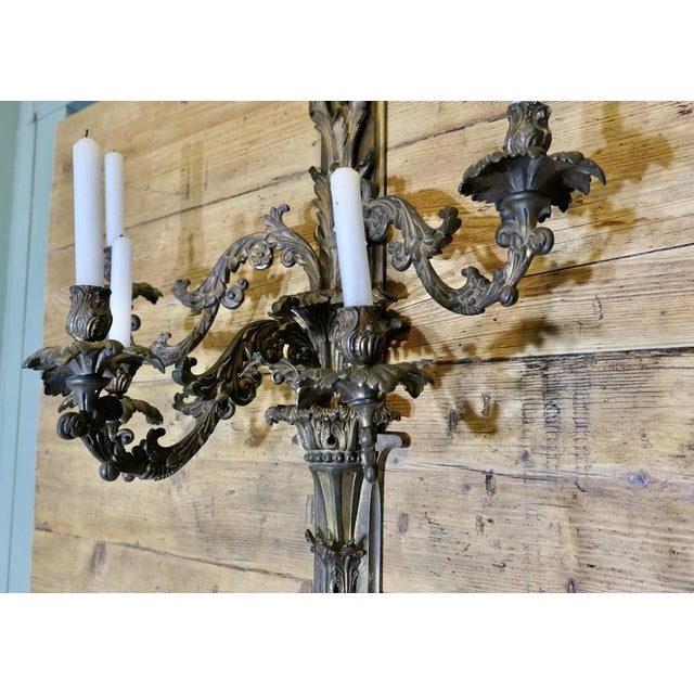 Black Antique Five-Branch Wall Sconce For Sale - Image 8 of 14