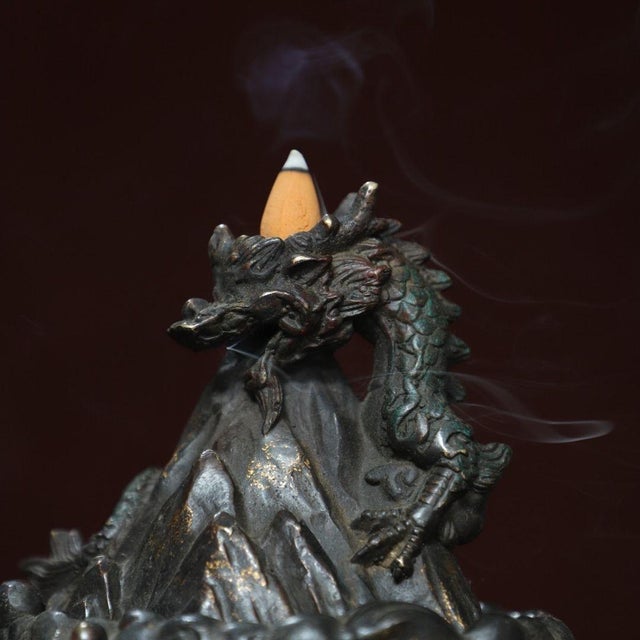 Gilt Bronze Dragon Backflow Incense Burner, 1.05kg For Sale - Image 9 of 9