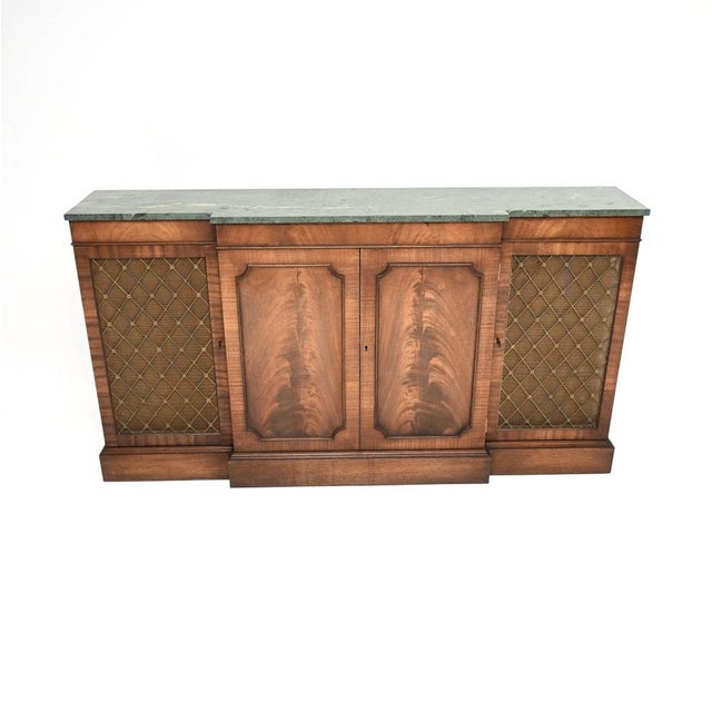 Marble Top Grill Front Sideboard, 1930s For Sale - Image 10 of 10