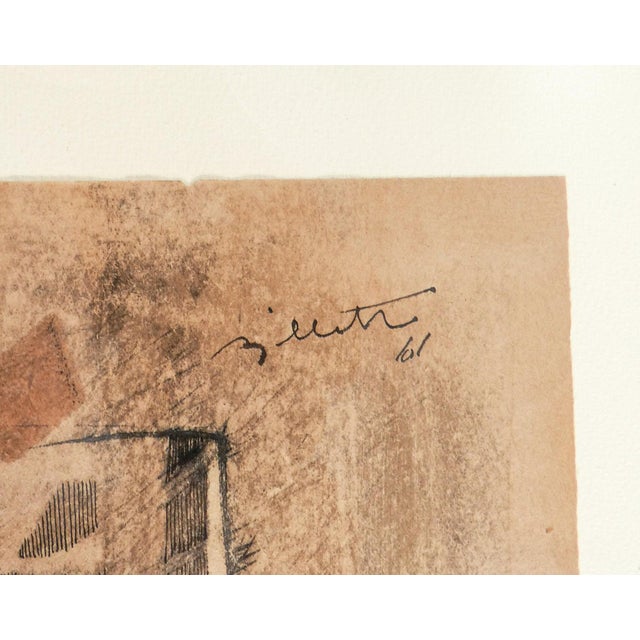 Alfredo Billetto, Figure, 1961, Mixed Media on Paper, Framed For Sale - Image 9 of 10