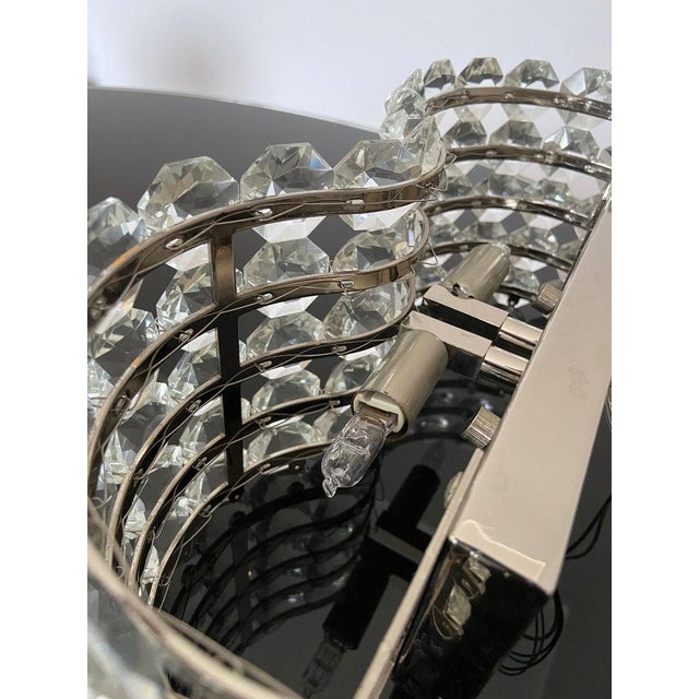 Silver Ottogonal Crystal Wall Lights, Italy, 1980s., Set of 2 For Sale - Image 8 of 14