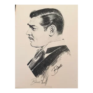 Clark Gable Limited Edition MCM Lithograph by Glen Banse, Signed