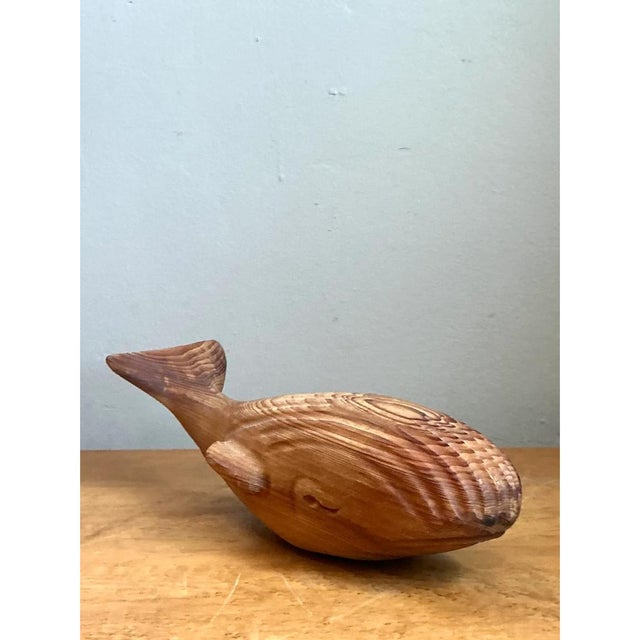 Vintage Carved Wood Whale Sculpture For Sale - Image 15 of 15