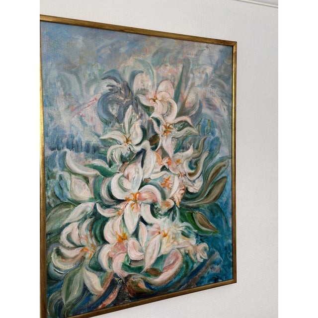 Torsten Hult, White Lilies, 1960s, Oil on Canvas, Framed For Sale - Image 18 of 18