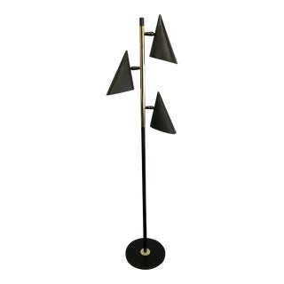Vintage Mid Century Modern Black Floor Lamp - Gerald Thurston for Lightolier For Sale