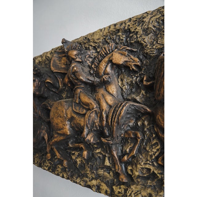 Vanguard Studios 1967 Roman Soldiers Chariots Relief Brutalist Wall Sculpture For Sale - Image 12 of 16