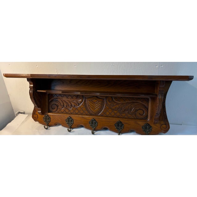 Love this French coat or pot rack with bonus shelf, plate groove, carved designs. These were originally used in French...