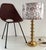 Gorgeous full Brass lamp base of particular brutalist style Design. Made in Germany in the 1970s, the lamp is equipped...