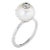 Vintage Diamond Set in Cultured Pearl Ring 14 Karat White Gold Stacking Jewellery size 5 For Sale