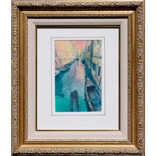 1980s Cheryl Trotter Realism Venice Canal Cyanotype 1980 For Sale - Image 5 of 5