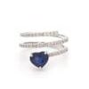 Natural 1.58 cts blue sapphire heart & 0.48 cts diamond ring in 18k gold For Sale - Image 16 of 18