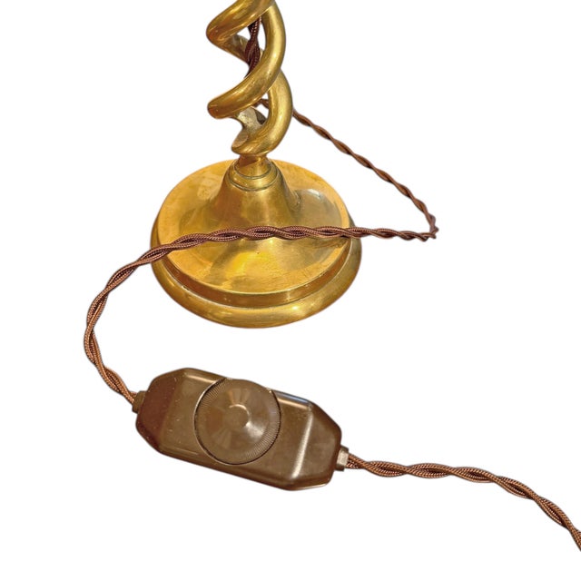 Pair of 18th Century English Brass Barley-Twist Candlestick Lamps For Sale - Image 11 of 12