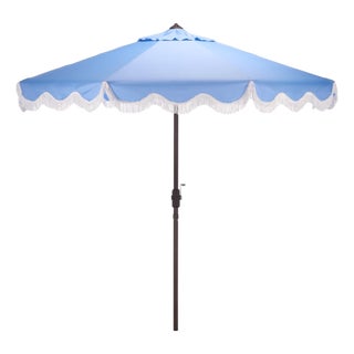 Torsa 9 Ft Crank Umbrella, Baby Blue/Brown Pole For Sale
