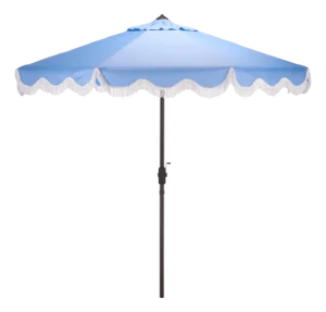 Torsa 9 Ft Crank Umbrella, Baby Blue/Brown Pole