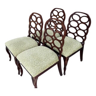 1980s Frances Elkins Tortoise Loop Style Dining Chairs by Lane - Set of 4 For Sale