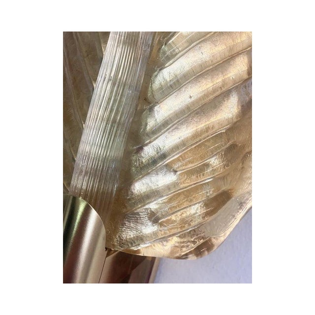 Gold Leaf Murano Glass Wall Sconces by Simoeng, Set of 2 For Sale - Image 3 of 14