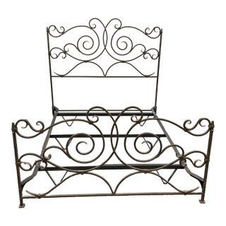 Full Size Claudio Rayes Wrought Iron Bed Frame, Model 20 For Sale