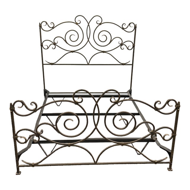 Full Size Claudio Rayes Wrought Iron Bed Frame, Model 20 For Sale