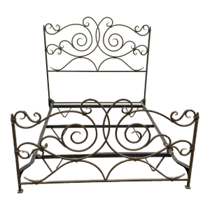 Full Size Claudio Rayes Wrought Iron Bed Frame, Model 20