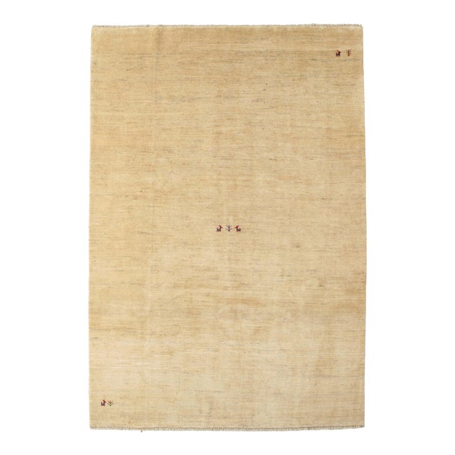 Vintage Hand-Knotted Persian Gabbeh Rug 6'7" X 9'7" For Sale