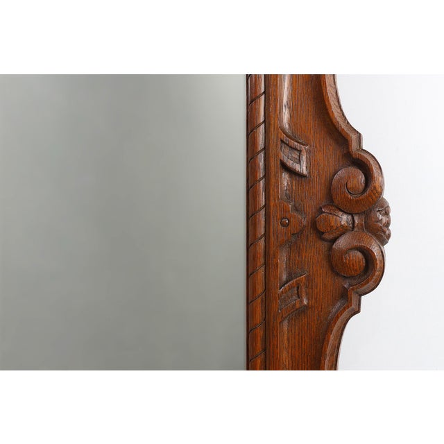 Baroque Baroque Oak Carved Wall Mirror, Belgium, 1900s For Sale - Image 3 of 11