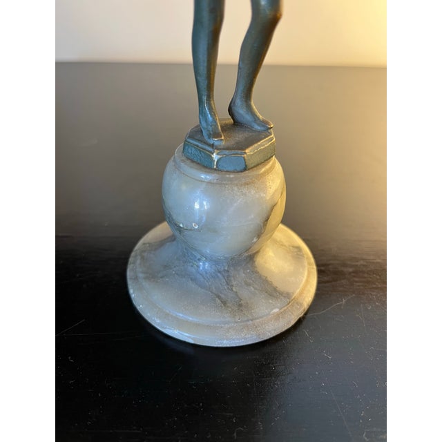Vintage French Art Deco Bronze Soldier on Marble Base For Sale In New York - Image 6 of 10