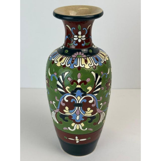 French Art Nouveau Vase in Faience, 1890s For Sale - Image 9 of 10