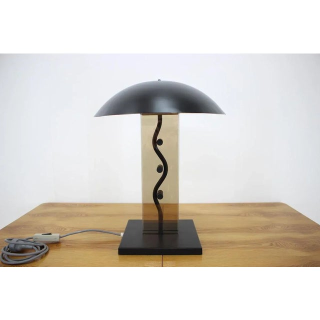 Metal Table Lamp from Kamenicky Senov, 1980s For Sale - Image 7 of 12