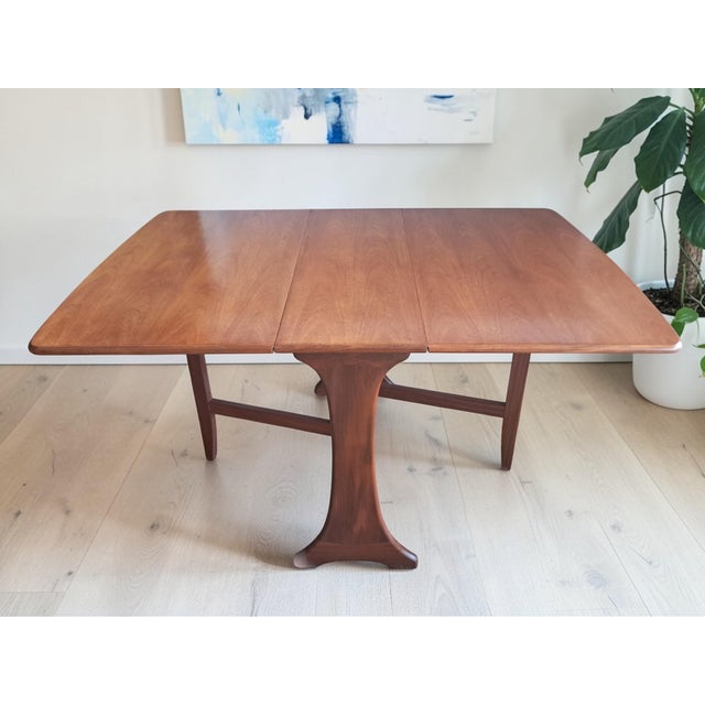 Wood Vintage Dining Table in Teak with Drop Leaf, 1970 For Sale - Image 7 of 18