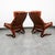 Mid-Century Modern Mid Century Danish Modern Lounge Chairs Brown Leather Bentwood Set Pair Vintage For Sale - Image 3 of 12
