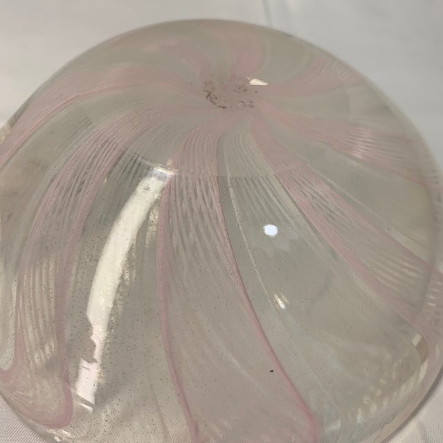 Mid-20th Century Murano Pink & White Zanfirico Glass Seashell Catchall Dish For Sale In Chicago - Image 6 of 6