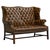 English Tufted Wingback Settee in Patinated Leather, 1900 For Sale - Image 17 of 17