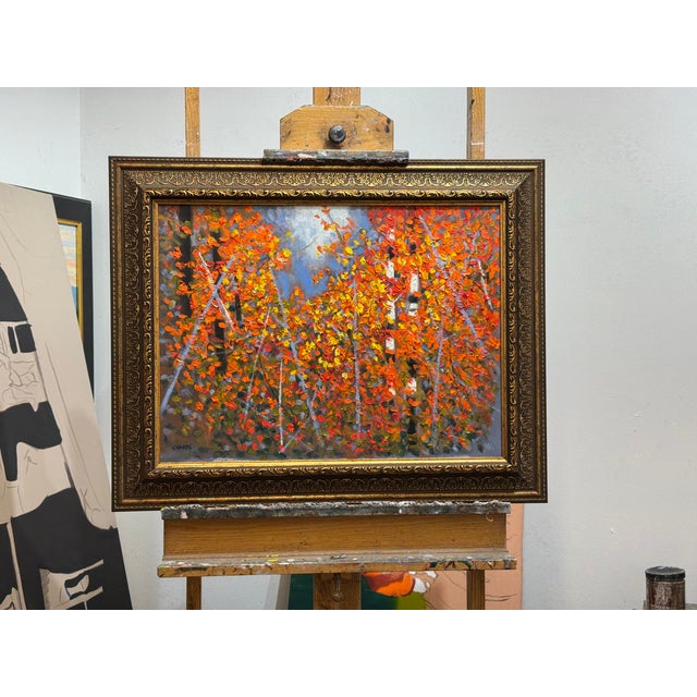 2020s A Touch of Fall Impressionist Oil Painting For Sale - Image 5 of 6