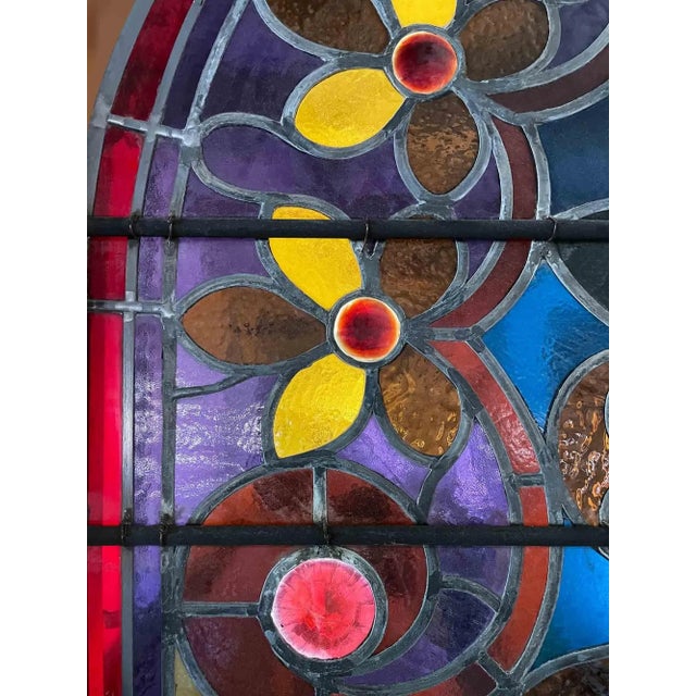 Glass Stained Glass Window Antique Circa 1885 For Sale - Image 7 of 10