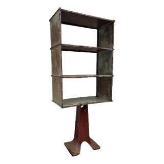 Industrial Metal Bookshelf Display Stand, Sturdy Design, USA, 1935 For Sale