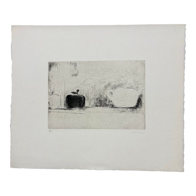 Black and White Mid-Century Still Life Lithograph by Artist Fima, Signed (14.5” X 17.25”) For Sale