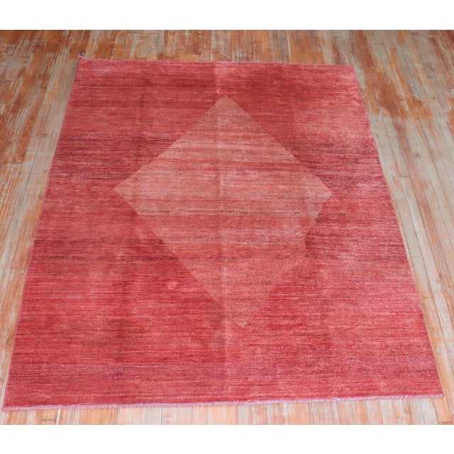 Contemporary Zabihi Collection Red Contemporary Persian Gabbeh Rug For Sale - Image 3 of 8