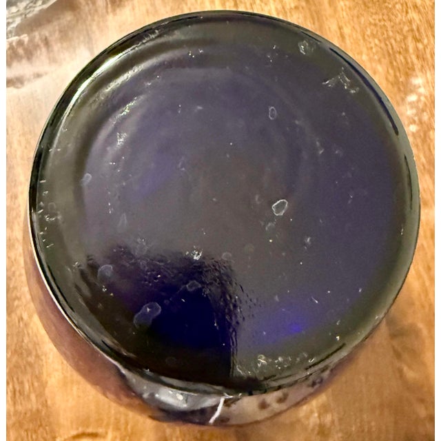 Blue Mid 20th Century Cobalt Blue Glass Vase For Sale - Image 8 of 9