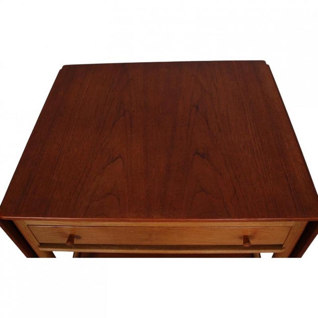 Sewing Table with Wheels of Teak and Oak by Hans Wegner, 1980s For Sale - Image 9 of 18