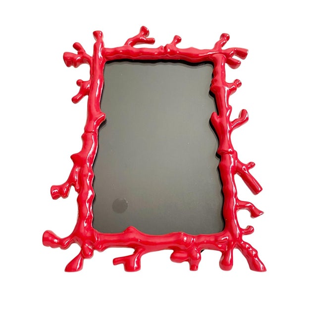 Red Coral Branch Tabletop Standing Picture Frame For Sale - Image 4 of 5