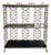 Mid-Century Hollywood Regency Silver-Tone Metal Tabletop Étagère With Black Glass Shelves For Sale
