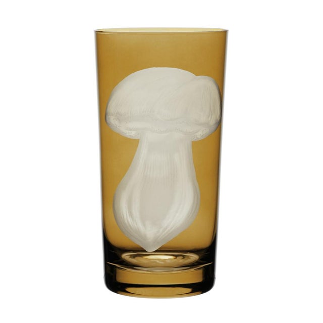 Glass ARTEL Mushrooms Collection Highball in Taupe - Set of 6 For Sale - Image 7 of 8