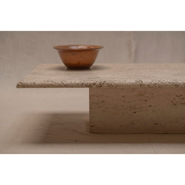 Stone Architectural Rectangular Travertine Coffee Table, 1970s For Sale - Image 7 of 14