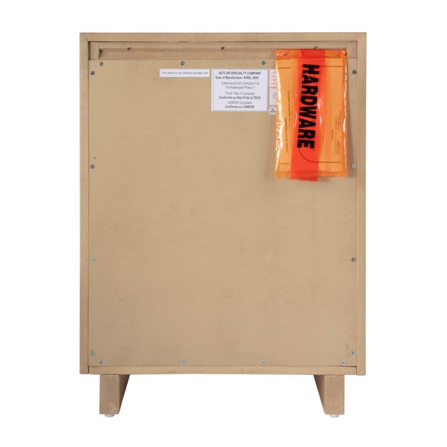 Wood Halmstad 22 in. W Wood Panel 3 Drawer Narrow Nightstand, Blonde Oak For Sale - Image 7 of 9