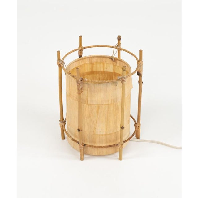 Mid-Century Modern Bamboo and Rattan Table Lamps, 1970s, Set of 2 For Sale - Image 11 of 17