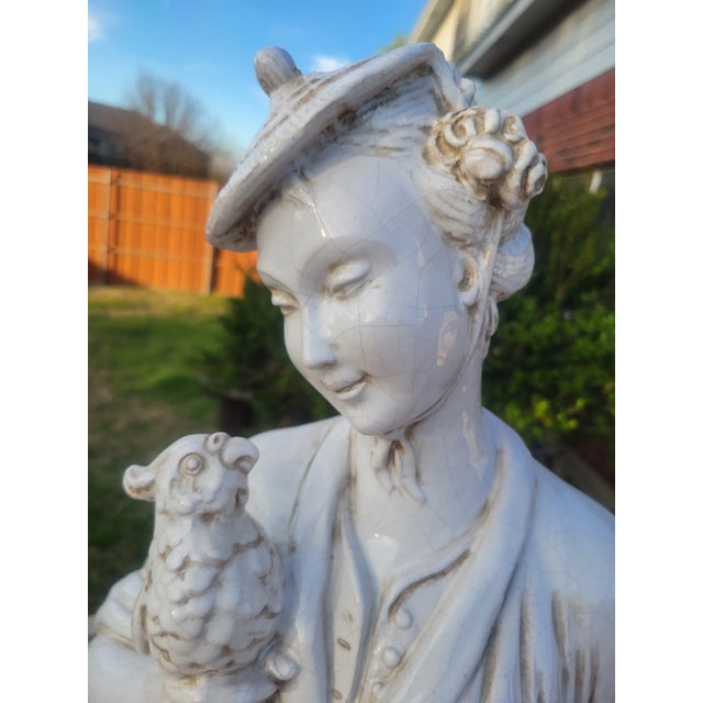 Italian Rare Find Vintage Italian Glazed Terracota Figurine For Sale - Image 3 of 13