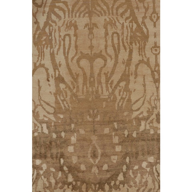 Contemporary Rug & Kilim’s Classic-Style Contemporary Rug in Beige-Brown Ikats Patterns For Sale - Image 3 of 7
